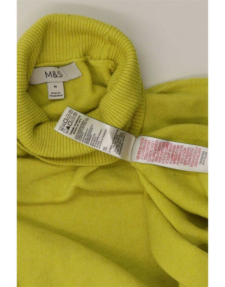 Marks & Spencer Mens Roll Neck Jumper Sweater Medium Green Polyester
