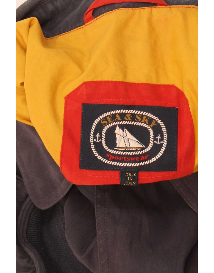 Sea & Sky Mens Bomber Jacket UK 42 XL Navy Blue Polyester