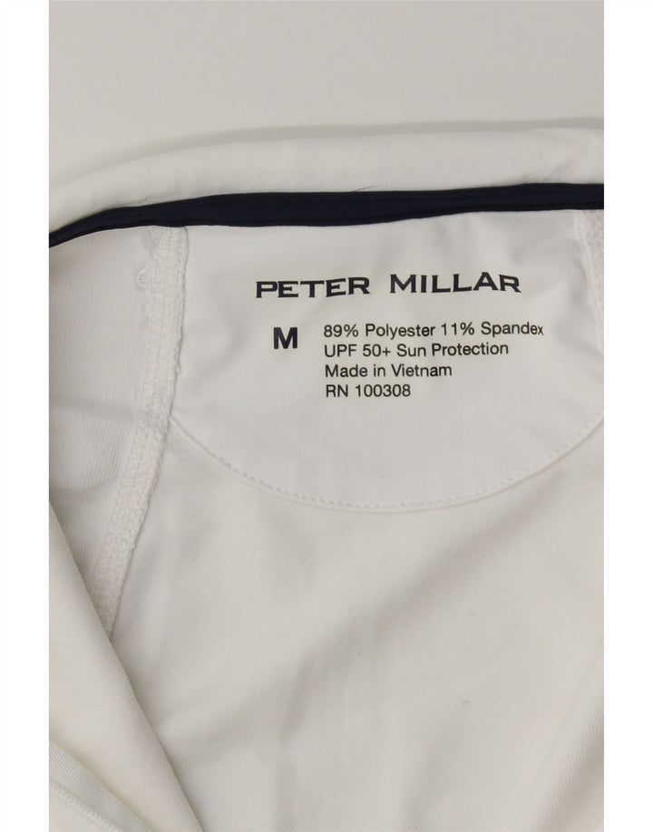 Peter Millar Womens Zip Neck Pullover Tracksuit Top Medium White Polyester