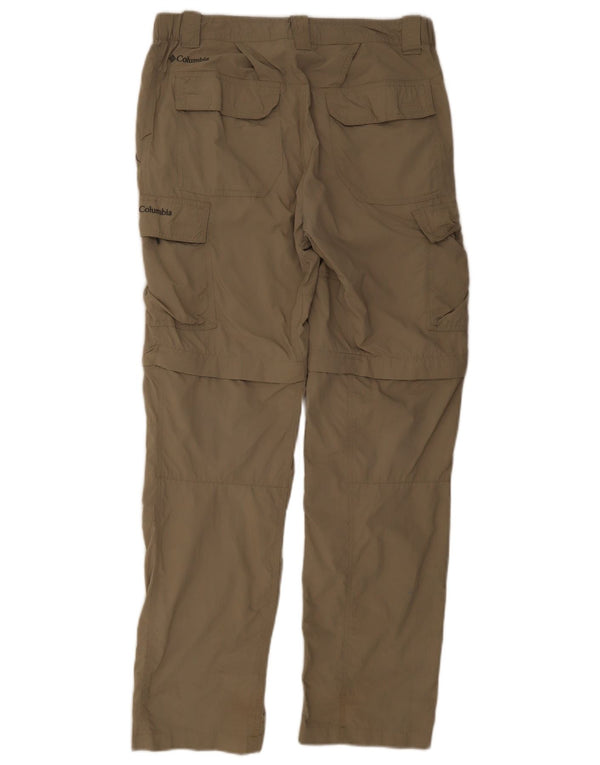 Columbia Mens Omni-Shade Hiking Cargo Trousers W34 L32 Khaki Nylon