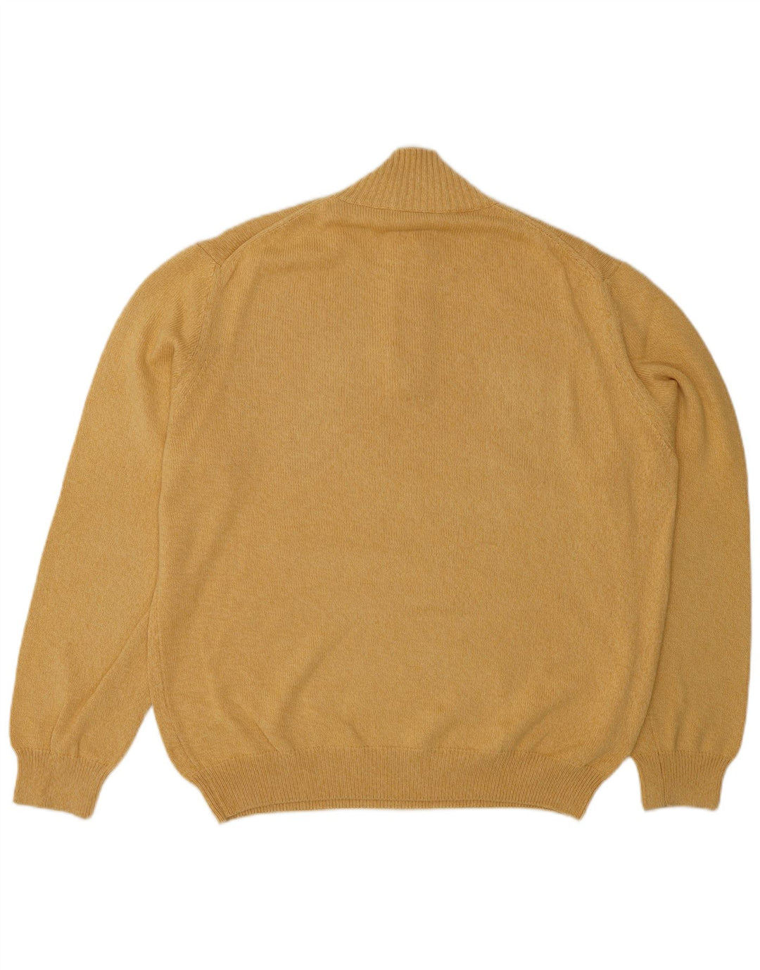 Henry Cottons Mens Zip Neck Jumper Sweater Large Yellow Cotton