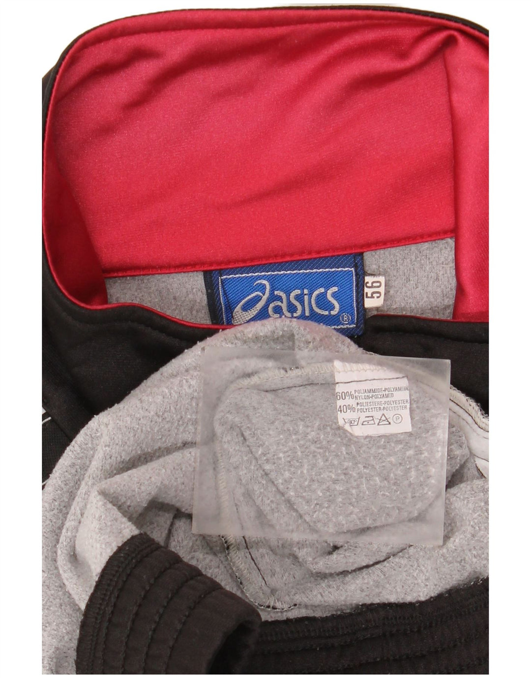 ASICS Mens Graphic Tracksuit Top Jacket IT 56 XL Black Colourblock