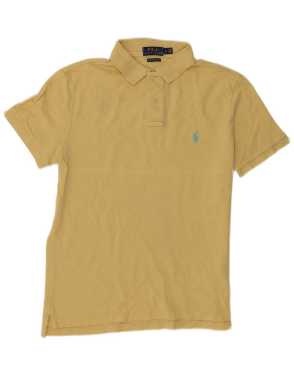 Polo Ralph Lauren Mens Custom Slim Fit Shirt Medium Yellow Cotton