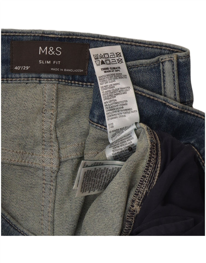 Marks & Spencer Mens Slim Jeans W40 L29 Blue Cotton