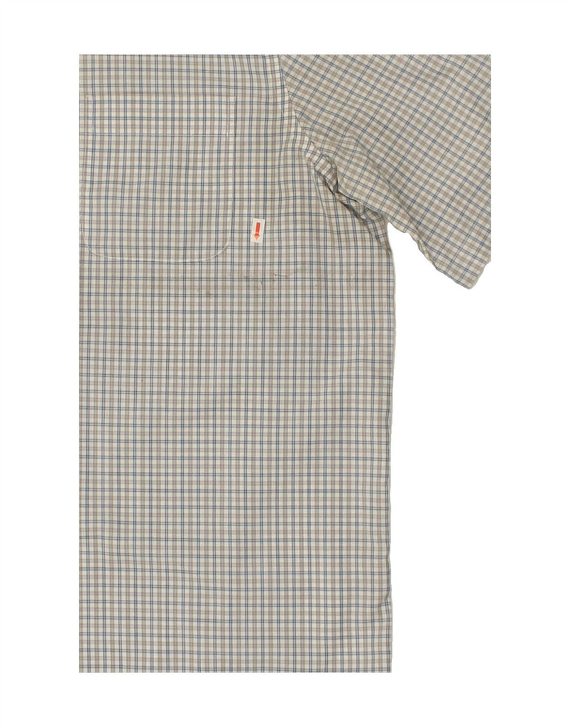EDDIE BAUER Mens Relaxed Fit Short Sleeve Shirt XL Grey Check Cotton | Vintage Eddie Bauer | Thrift | Second-Hand Eddie Bauer | Used Clothing | Messina Hembry 