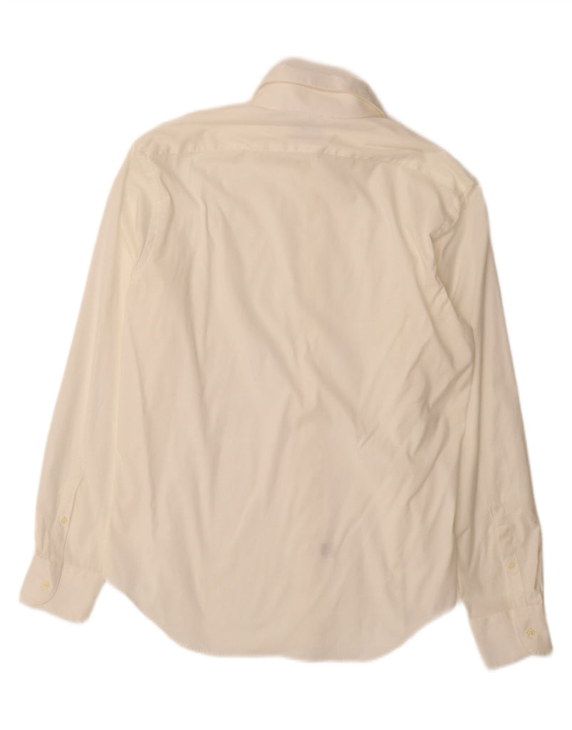 BOGGI MILANO Mens Custom Fit Shirt Size 16 1/2 42 Large Off White Cotton Vintage Boggi Milano and Second-Hand Boggi Milano from Messina Hembry 