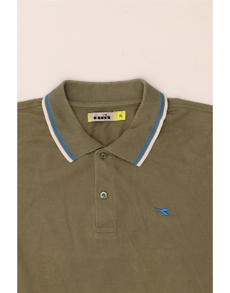 DIADORA Mens Polo Shirt XL Green Cotton Vintage Diadora and Second-Hand Diadora from Messina Hembry 