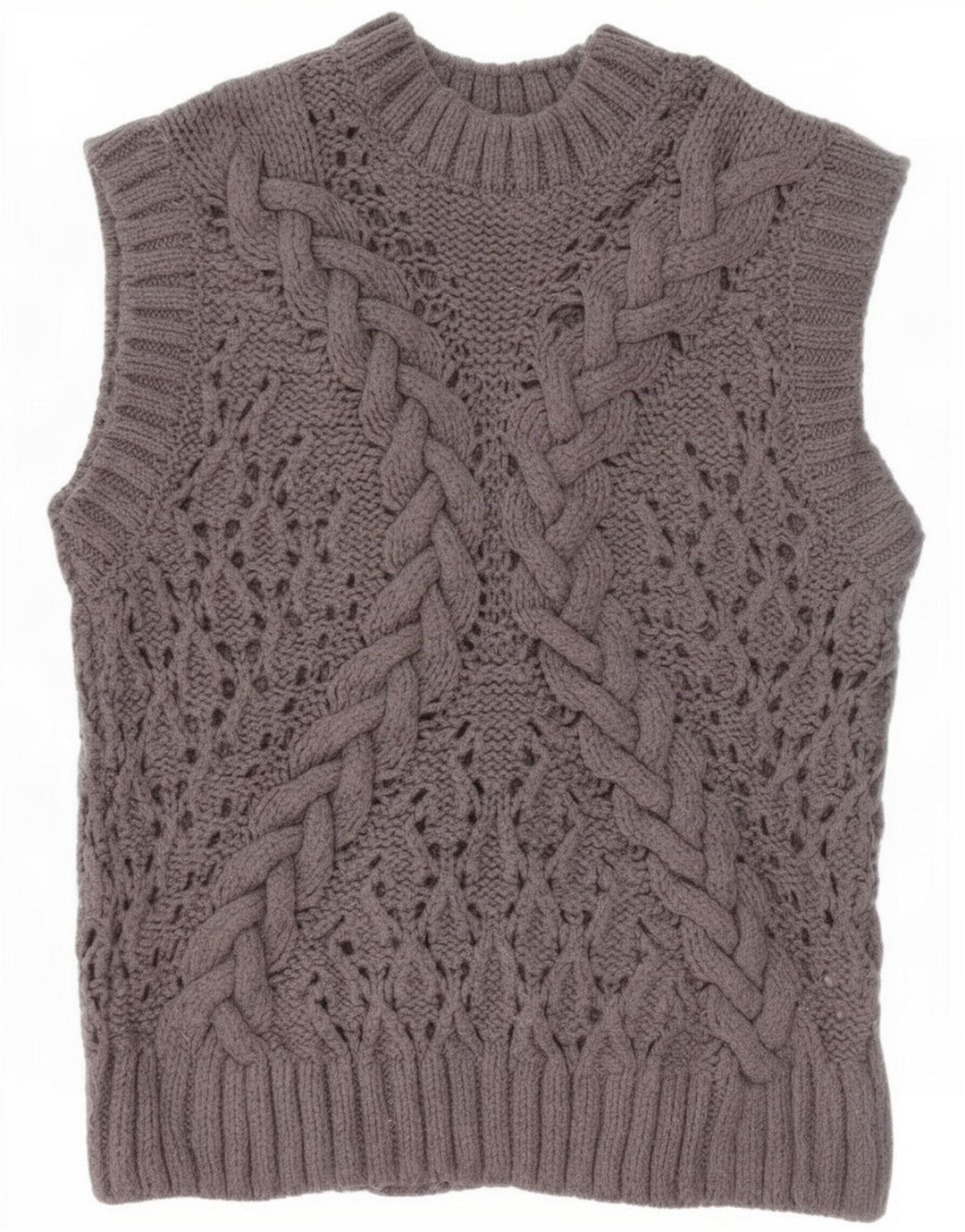 Zara Womens Vest Tank Top UK 10 Small Grey Acrylic