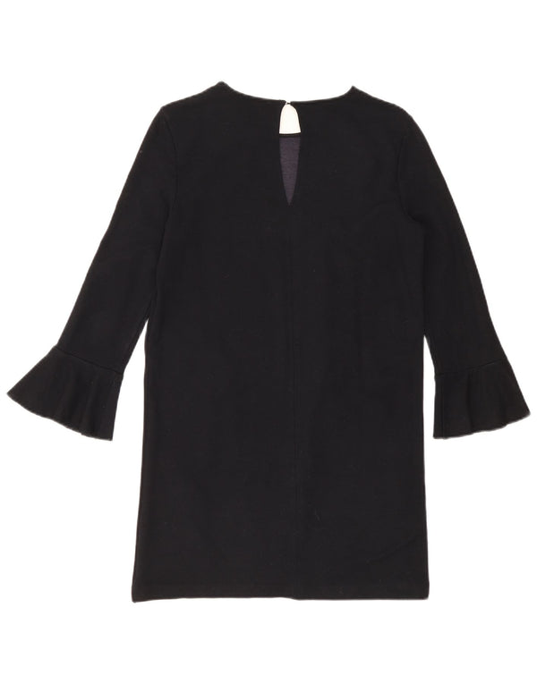 Zara Womens Long Sleeve Shift Dress UK 10 Small Navy Blue
