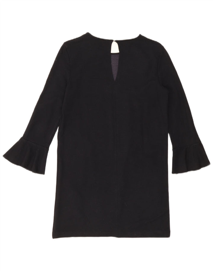 Zara Womens Long Sleeve Shift Dress UK 10 Small Navy Blue
