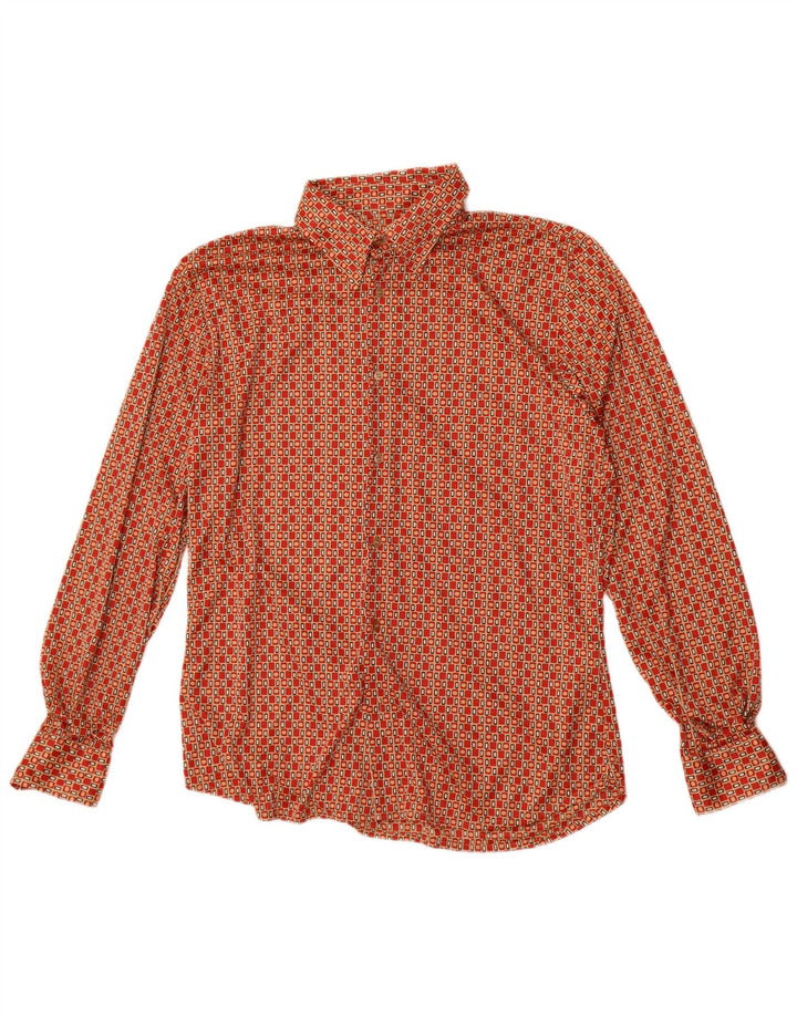 Hacienda Pvblica Mens Shirt Medium Red Geometric Polyester