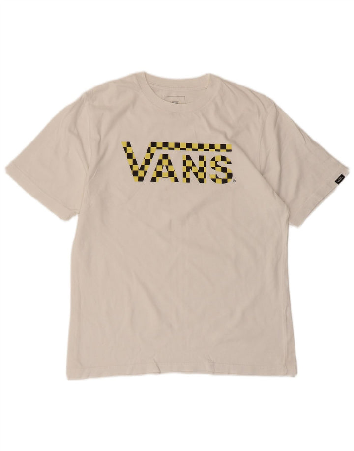 Vans Boys Custom Fit Graphic T-Shirt Top 10-11 Years Medium White Cotton