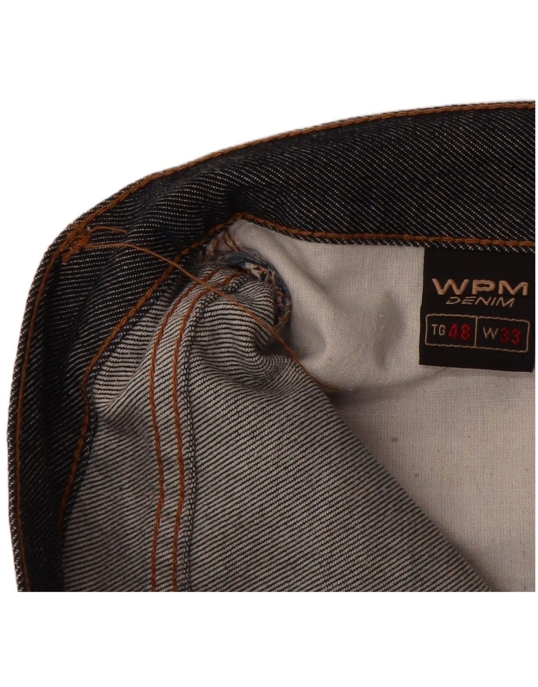 WAMPUM Mens Straight Jeans IT 48 Medium W33 L35 Navy Blue Cotton