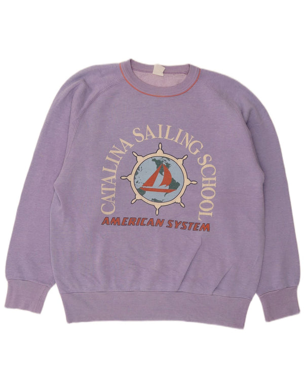 Vintage Womens Graphic Sweatshirt Jumper UK 18 XL Purple