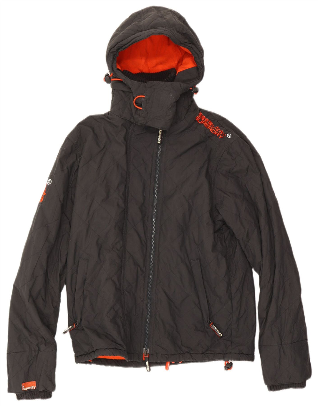 Superdry Mens Windcheater Hooded Windbreaker Jacket UK 36 Small Grey Nylon