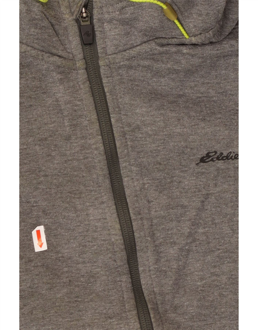 EDDIE BAUER Mens Zip Hoodie Sweater Large Grey Polyester