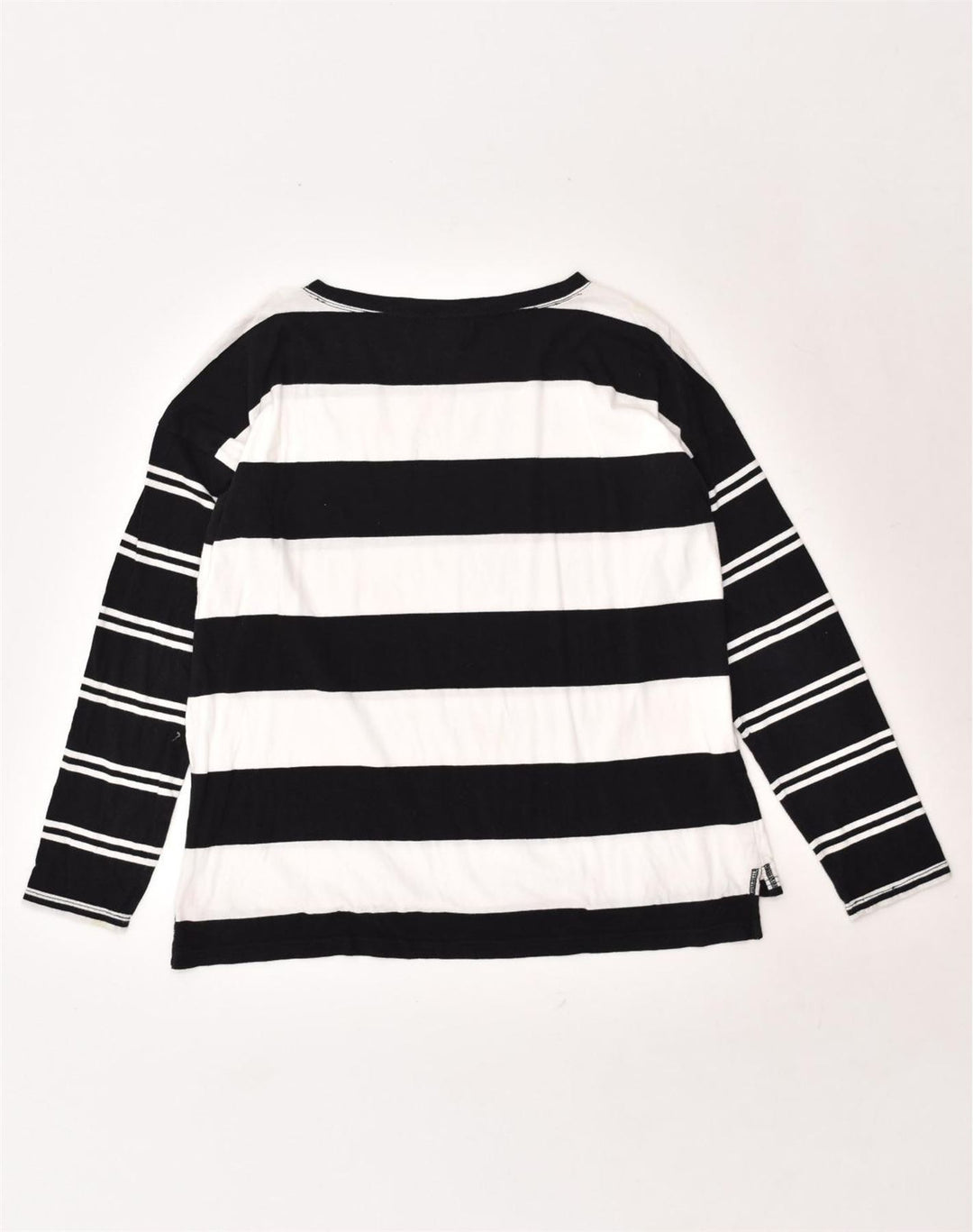 CHAPS Womens Top Long Sleeve UK 14 Large Black Striped Cotton | Vintage Chaps | Thrift | Second-Hand Chaps | Used Clothing | Messina Hembry 