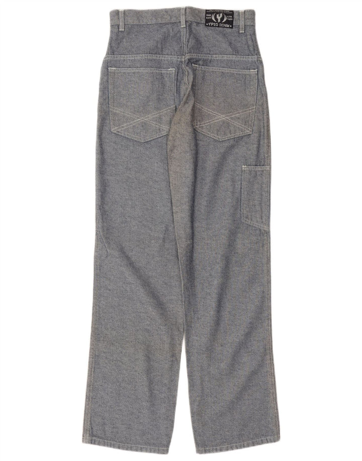 Vintage Womens Straight Casual Trousers W28 L33 Blue