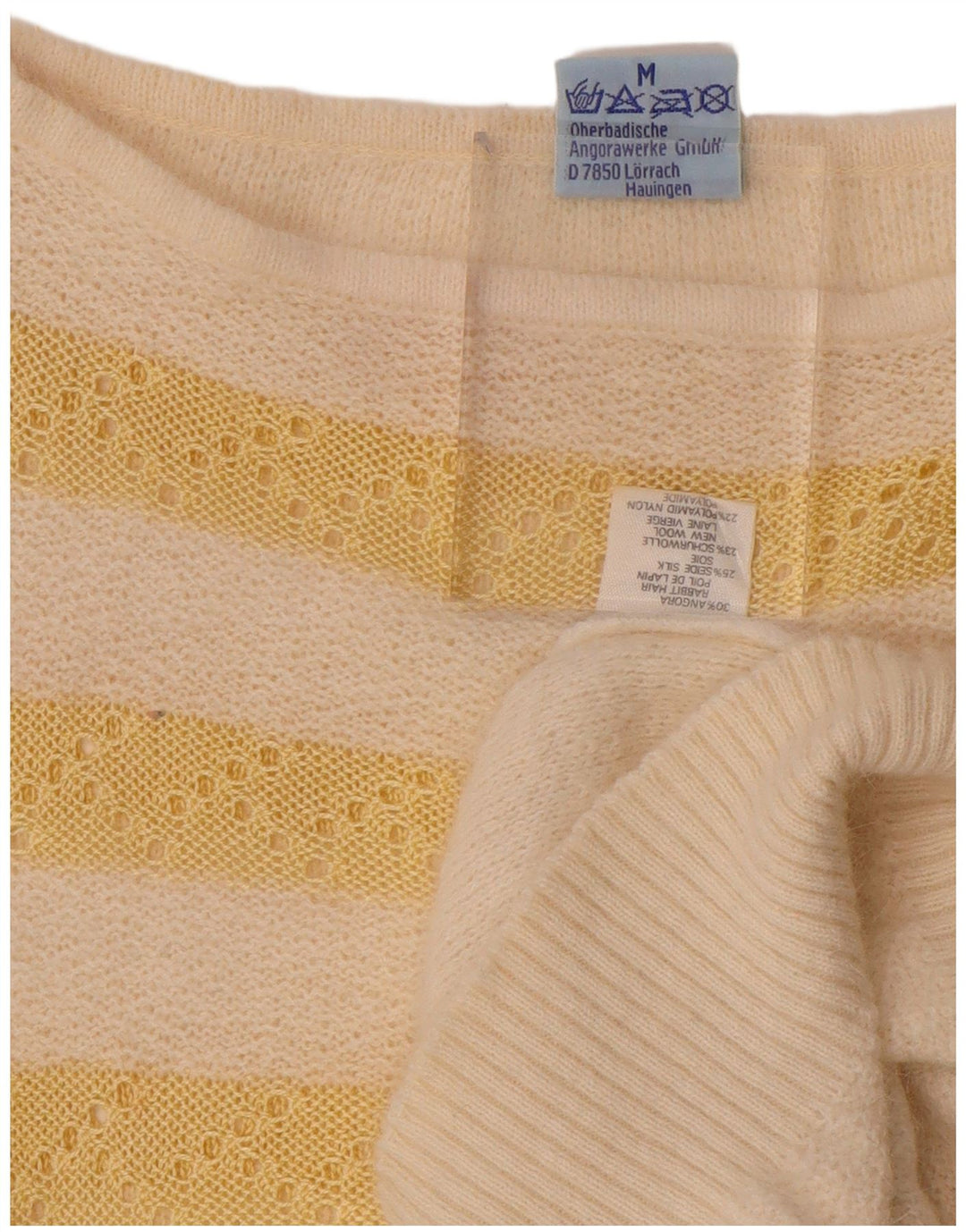 AWOBA Womens Boat Neck Jumper Sweater UK 12 Medium Off White Striped