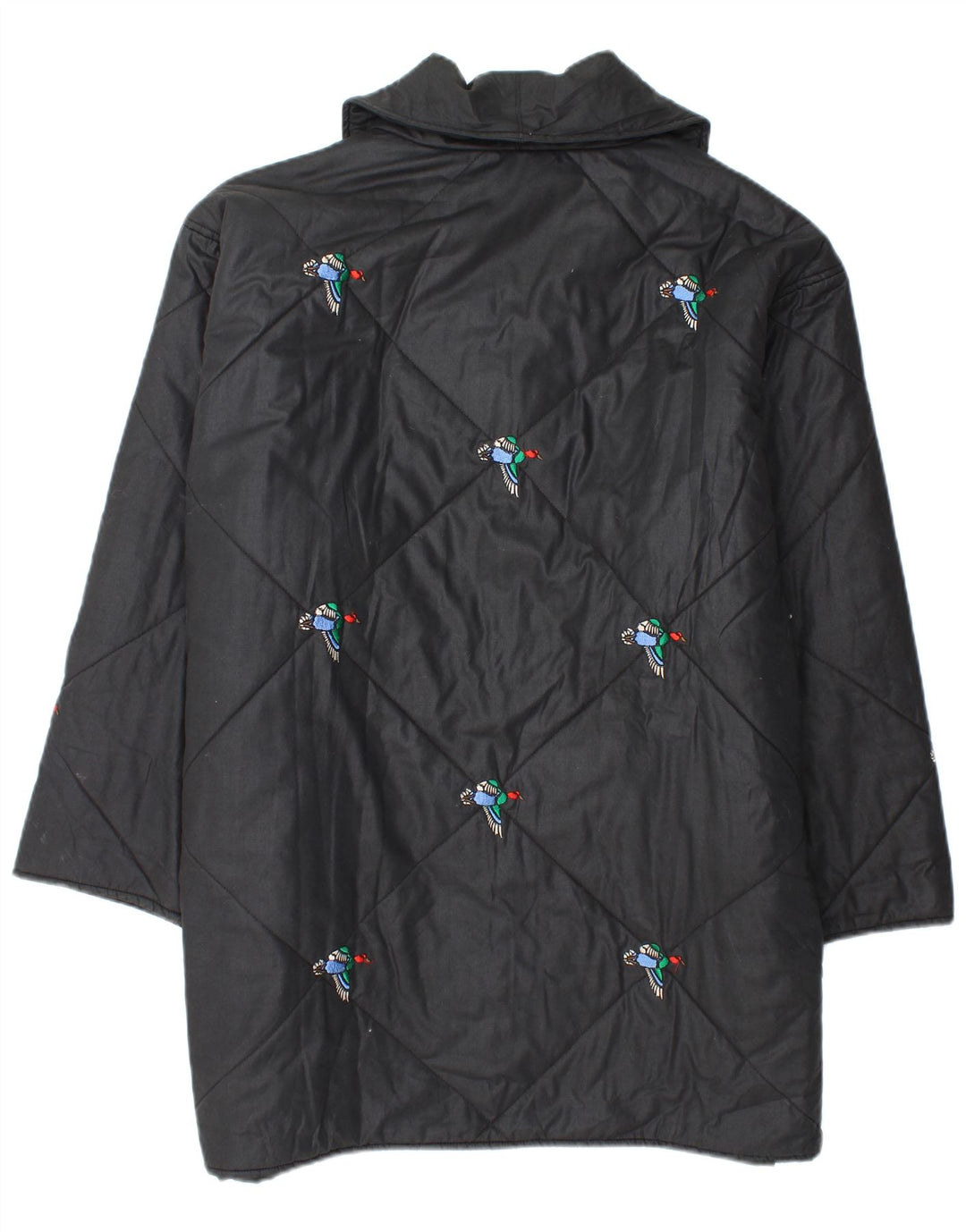 VINTAGE Womens Loose Fit Windbreaker Coat UK 20 2XL Black Animal Print