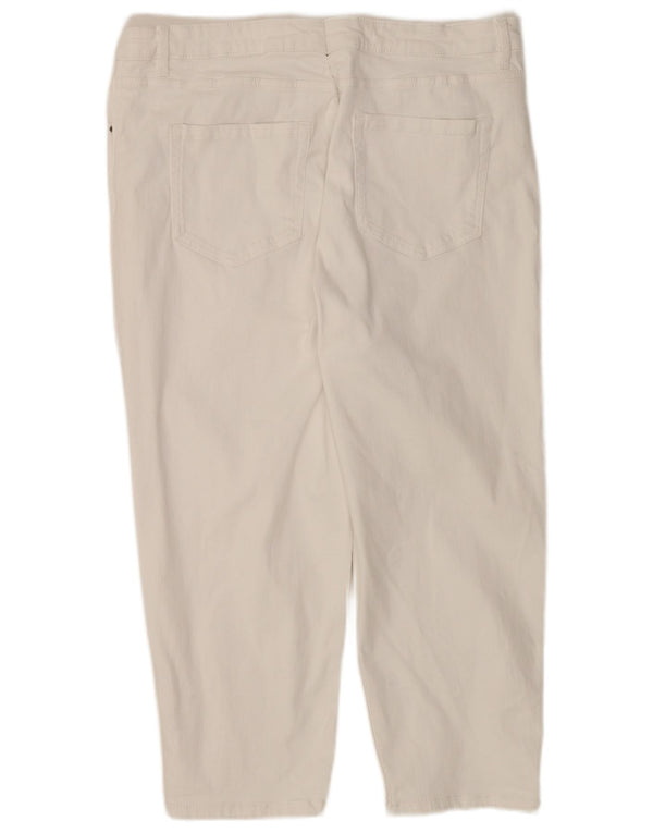 Marks & Spencer Womens Capri Jeans UK 22 3XL W42 L22 White Cotton