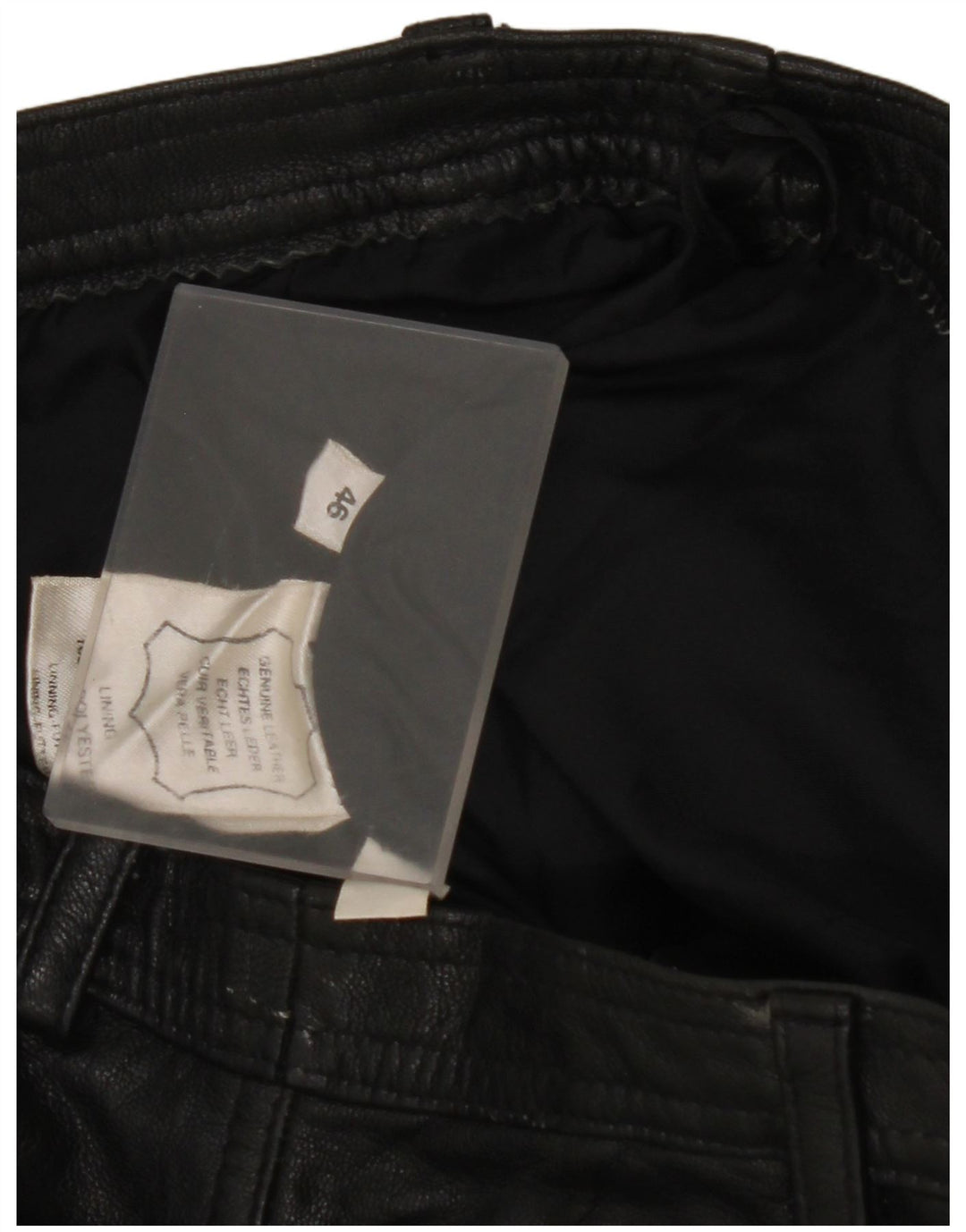 VINTAGE Womens High Waist Trousers IT 46 Large W28 L32 Black Leather