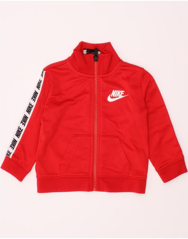 NIKE Baby Boys Graphic Tracksuit Top Jacket 6-9 Months Red Colourblock