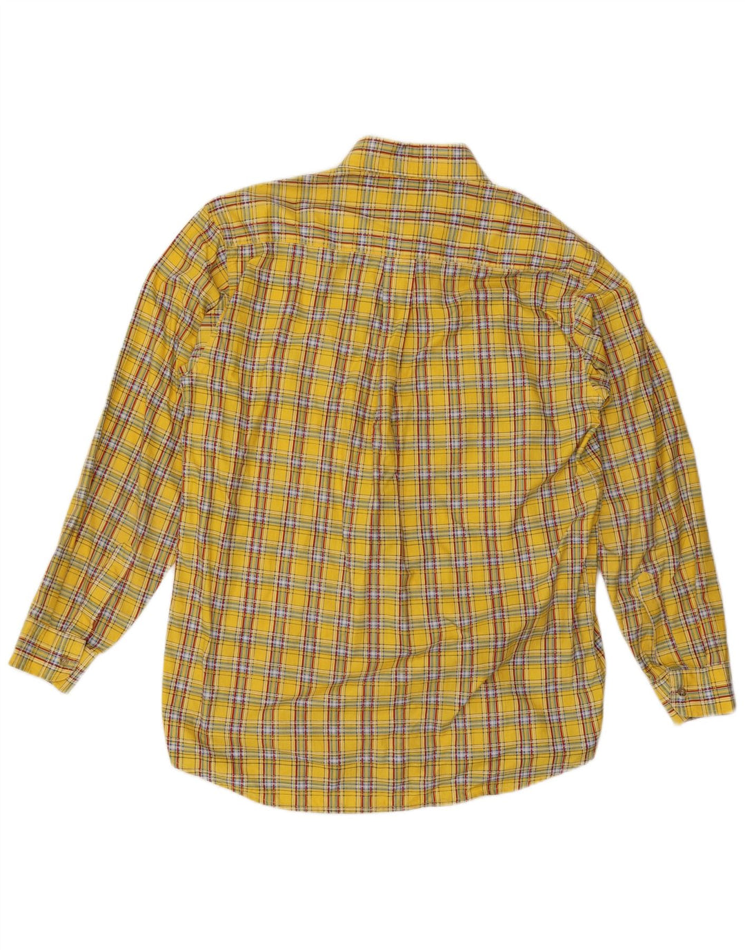 Vintage Mens Shirt XL Yellow Check Cotton