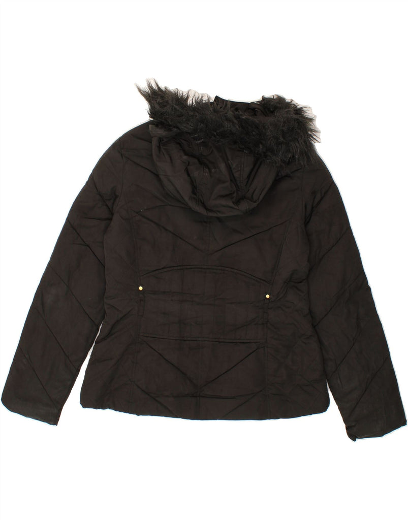 OASIS Womens Hooded Padded Jacket UK 14 Medium Black Polyester Vintage Oasis and Second-Hand Oasis from Messina Hembry 