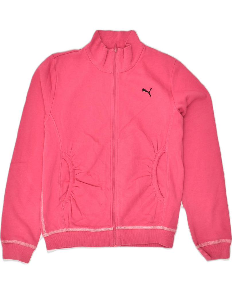 PUMA Girls Graphic Tracksuit Top Jacket 11-12 Years Large Pink Cotton | Vintage Puma | Thrift | Second-Hand Puma | Used Clothing | Messina Hembry 