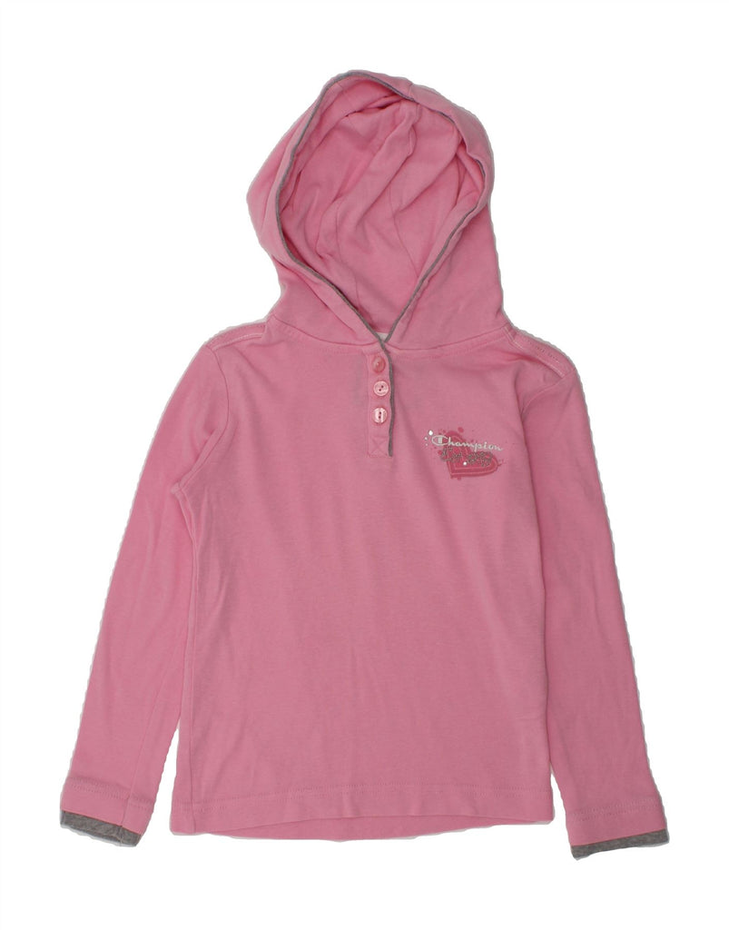 CHAMPION Girls Hoodie Jumper 5-6 Years XS Pink Cotton | Vintage Champion | Thrift | Second-Hand Champion | Used Clothing | Messina Hembry 