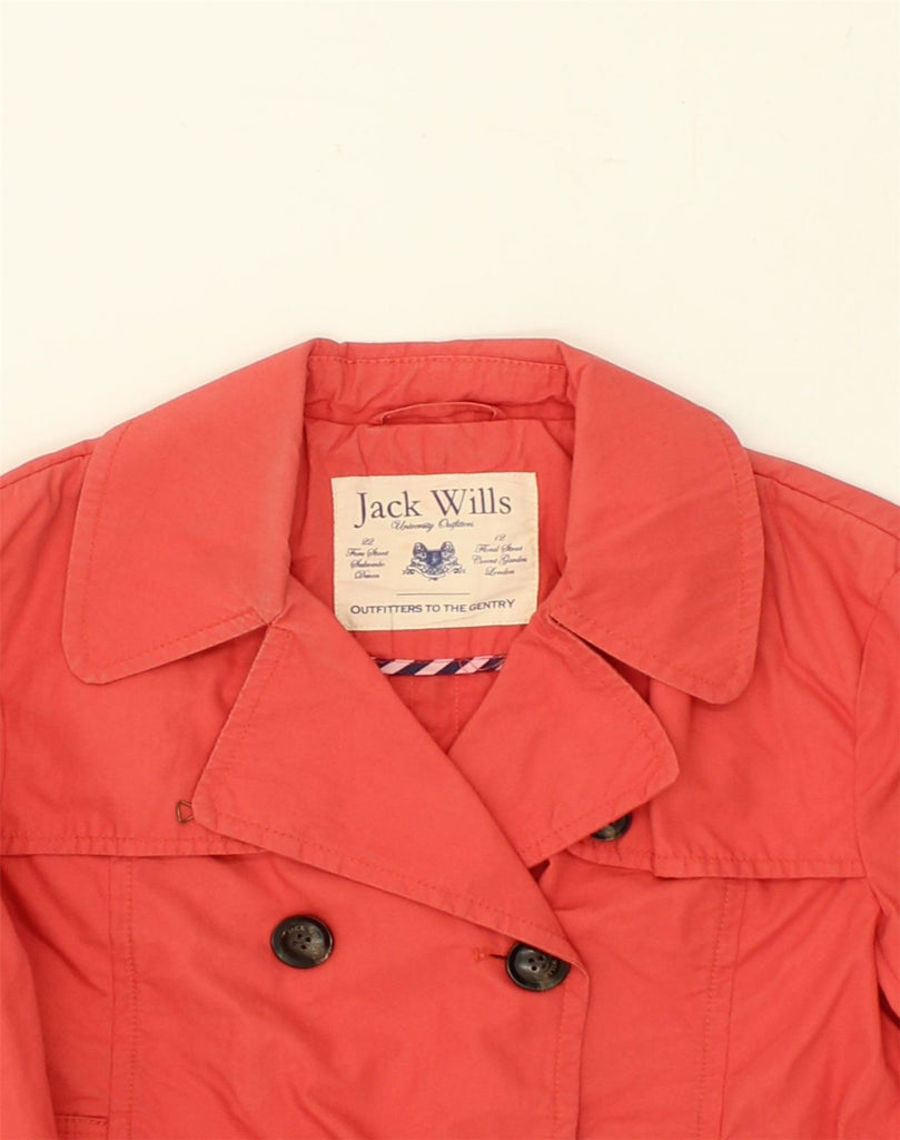 JACK WILLS Womens Crop Pea Coat UK 14 Large Red Cotton | Vintage Jack Wills | Thrift | Second-Hand Jack Wills | Used Clothing | Messina Hembry 