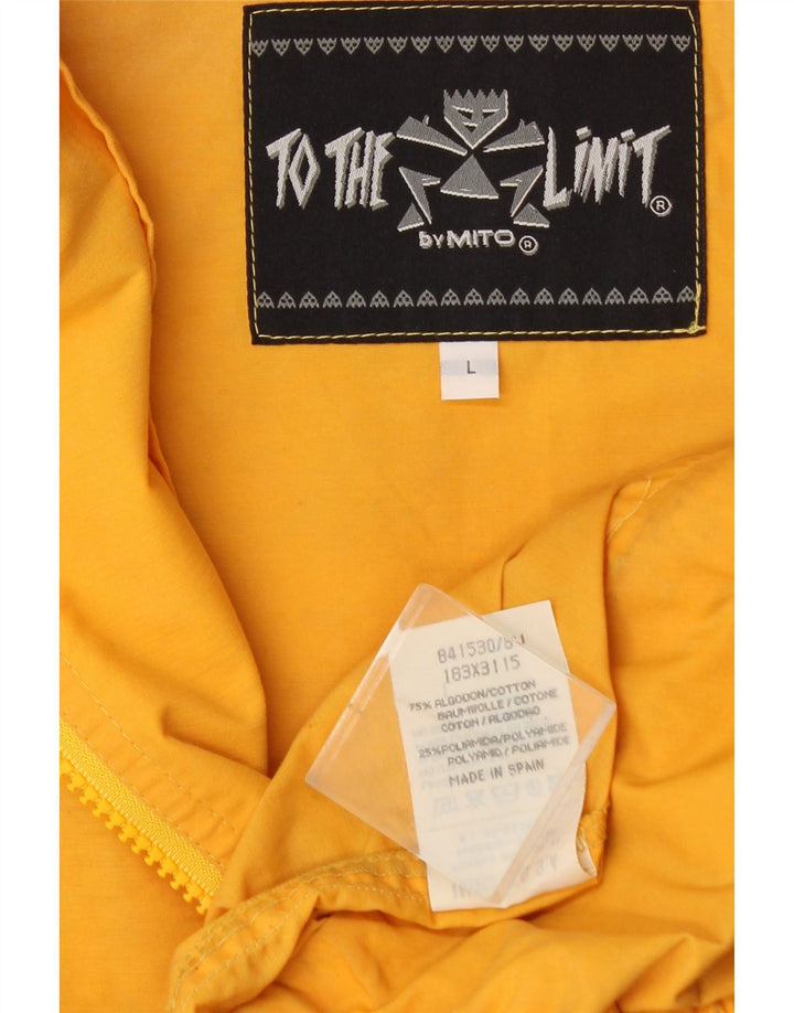 Mito Mens Tracksuit Top Jacket Large Yellow Colourblock Cotton
