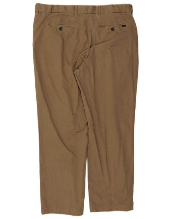 Marks & Spencer Mens Straight Regular Suit Trousers  W38 L29 Khaki Cotton