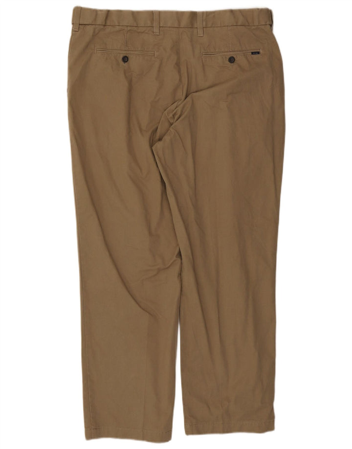 Marks & Spencer Mens Straight Regular Suit Trousers  W38 L29 Khaki Cotton