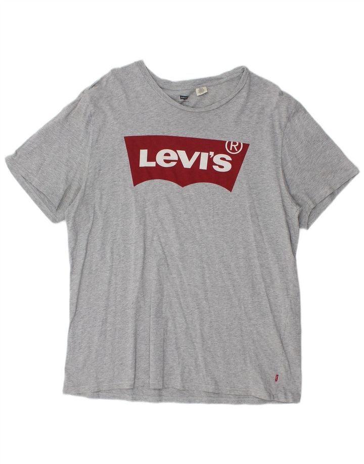 Levi's Mens Graphic T-Shirt Top XL Grey Flecked Cotton