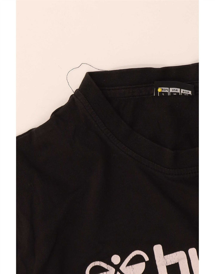 Hummel Mens Graphic T-Shirt Top Large Black