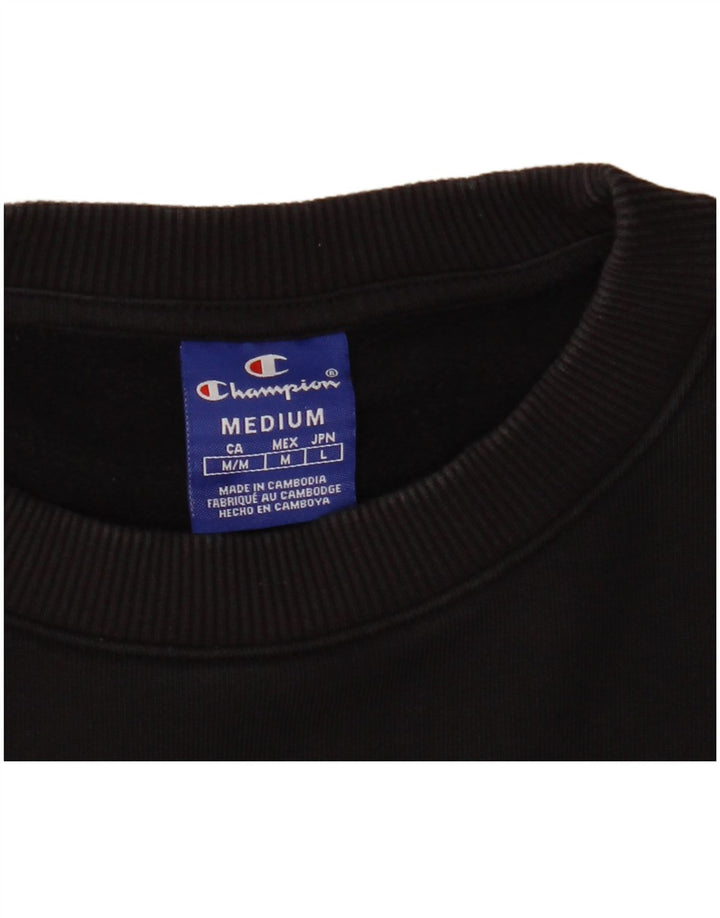 Champion Womens Graphic Sweatshirt Jumper UK 14 Medium Black