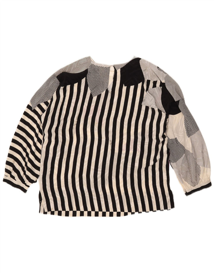 Vintage Womens Graphic Blouse Top UK 14 Large Multicoloured Striped