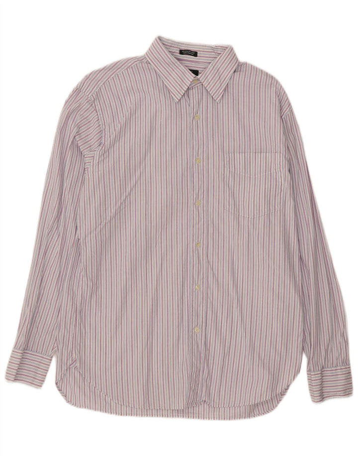 J. CREW Mens Shirt Size 15 15 1/2 Medium Purple Striped Cotton