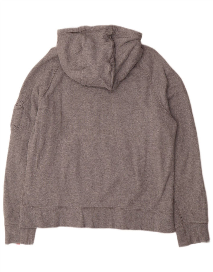 Nike Mens Zip Hoodie Sweater Large Grey Cotton