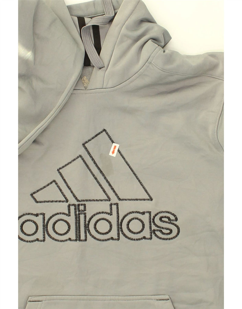 ADIDAS Mens Graphic Hoodie Jumper Medium Grey Polyester | Vintage Adidas | Thrift | Second-Hand Adidas | Used Clothing | Messina Hembry 