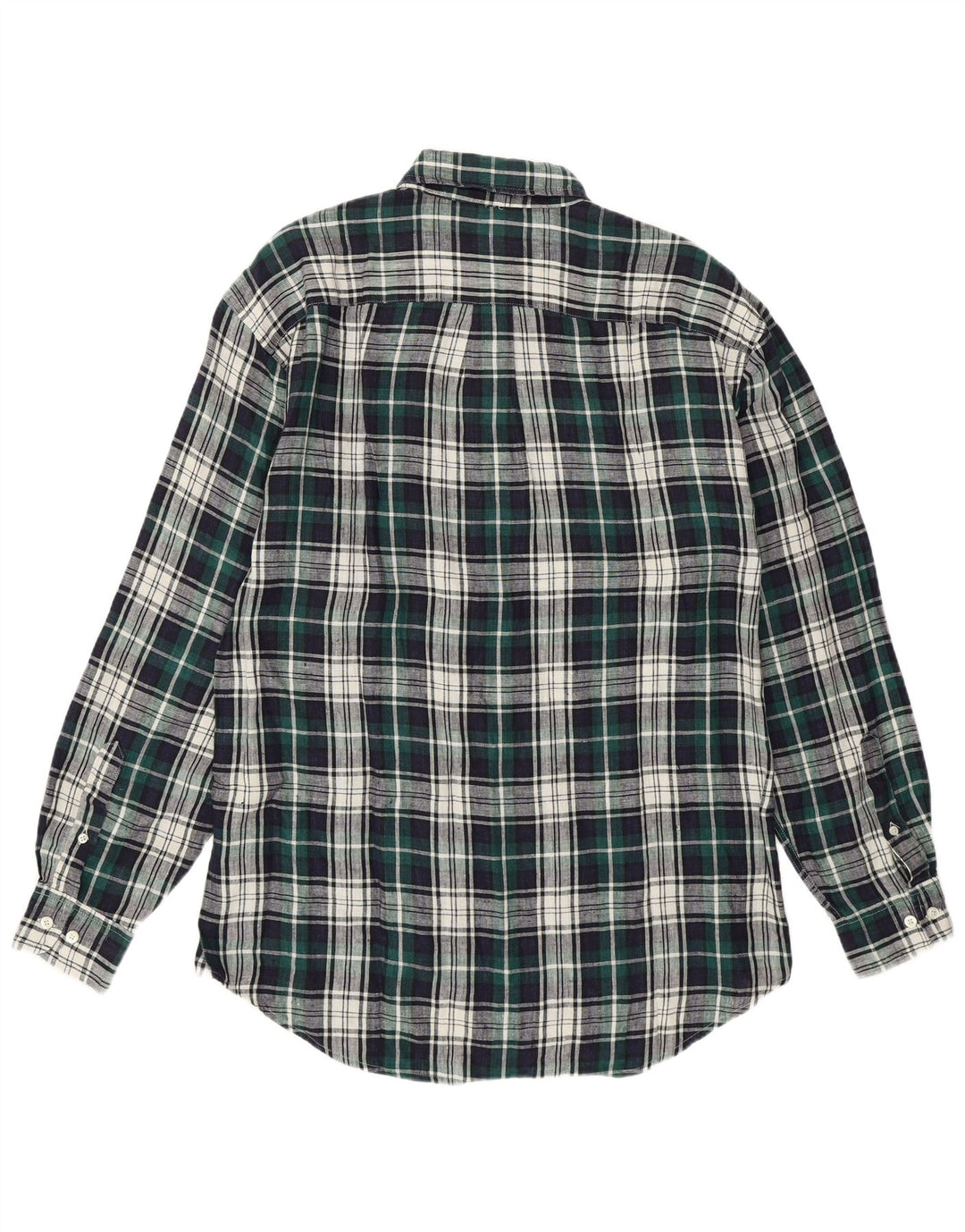 GAP Mens Shirt Medium Green Check Linen