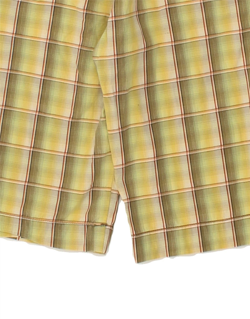 40WEFT Mens Cargo Shorts W32 Medium Yellow Check Cotton | Vintage 40Weft | Thrift | Second-Hand 40Weft | Used Clothing | Messina Hembry 