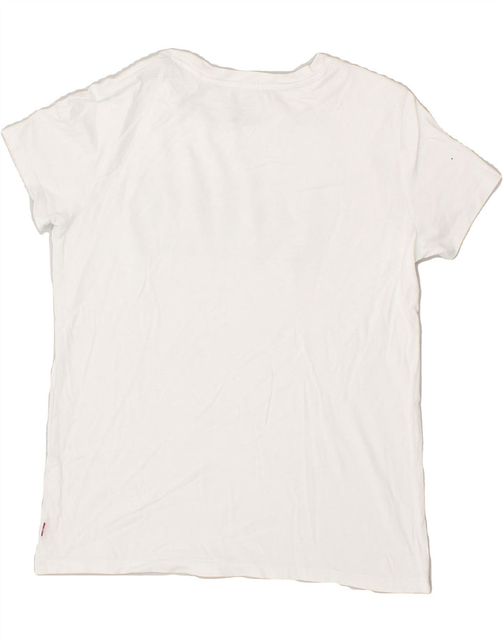 LEVI'S Womens Graphic T-Shirt Top UK 6 XS White | Vintage Levi's | Thrift | Second-Hand Levi's | Used Clothing | Messina Hembry 