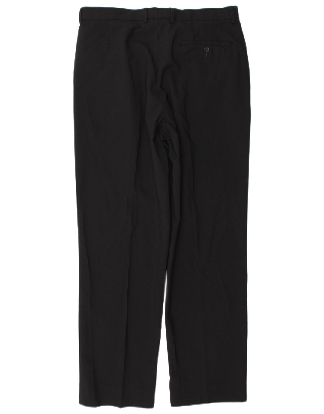 Marks & Spencer Mens Straight Chino Trousers W34 L31 Black Polyester