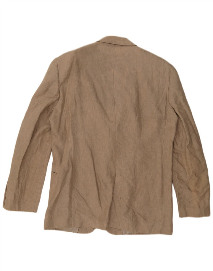 John Lewis Mens 2 Button Blazer Jacket UK 42 XL Beige Linen
