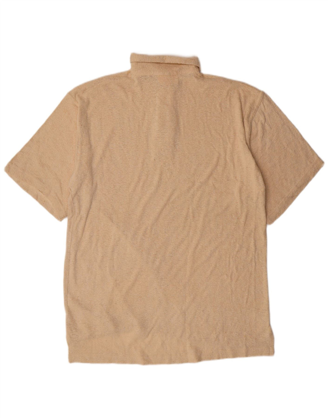 Lerros Mens Short Sleeve Polo Shirt Large Beige Silk