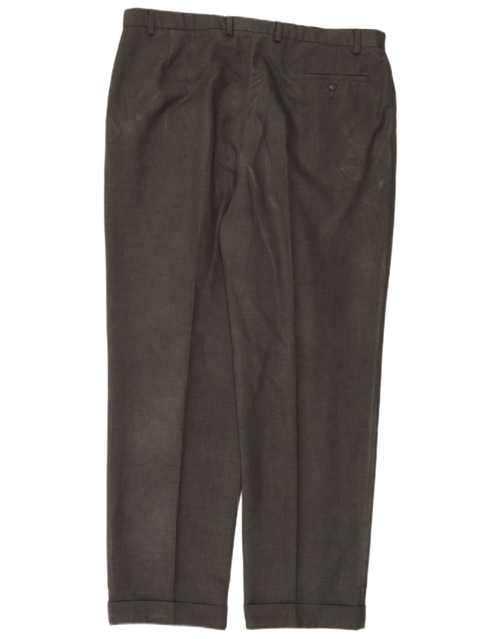 Marks & Spencer Mens Pegged Suit Trousers  W40 L33 Grey Polyester