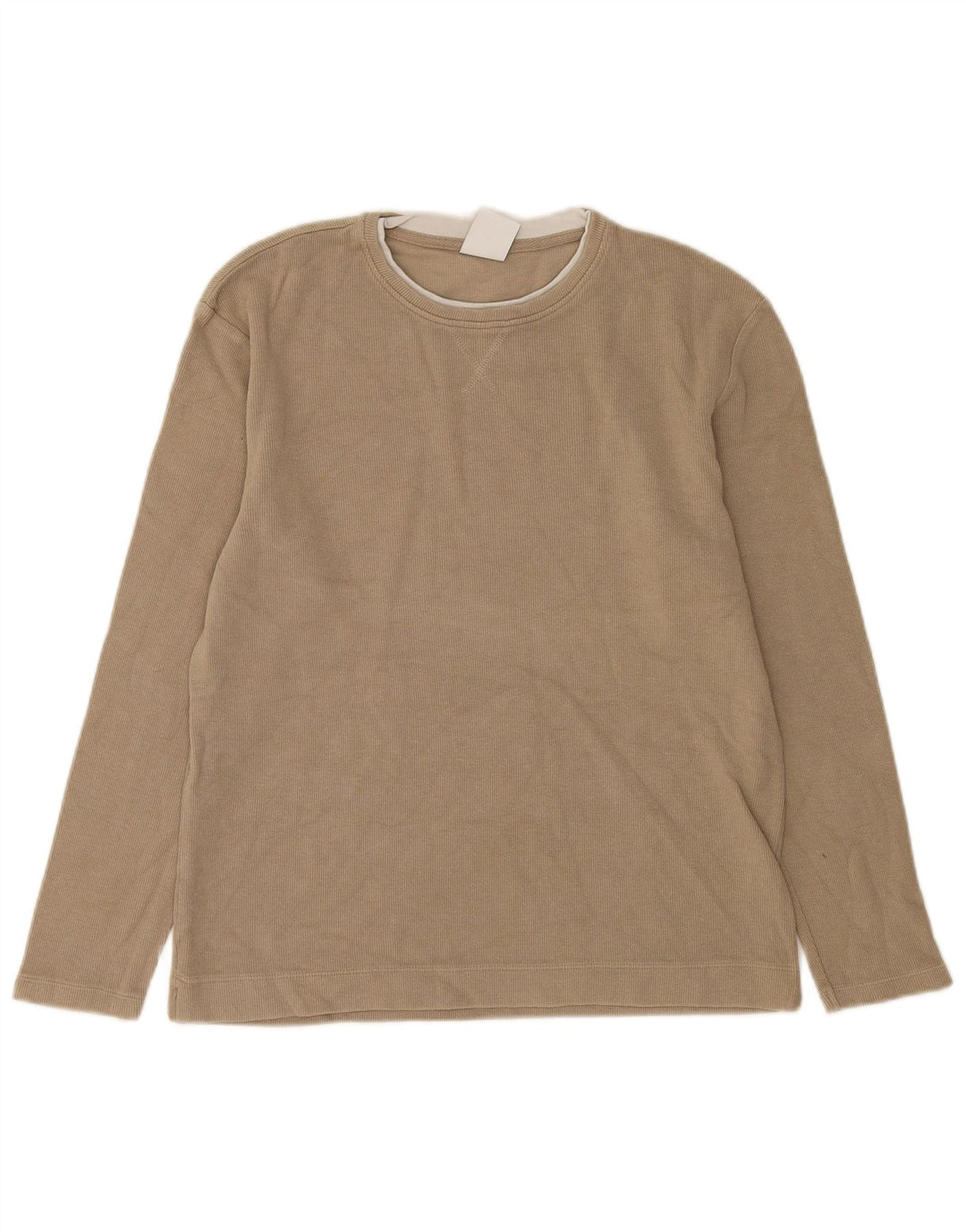 Zara Mens Top Long Sleeve Medium Brown Cotton
